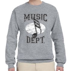 Music Dept. Music Note Sweatshirt at The Music Stand Music-themed Cotton Sweatshirt With Letter Print, Music-themed Letter Print Cotton Sweatshirt, Music-themed Cotton Graphic Sweatshirt, Music-themed Cotton Letter Print Sweatshirt, Music-themed Cotton Crew Neck Sweatshirt, Music Stand, Music Note, Music Teacher, Music Notes