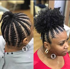 Braids With Afro Puff, Cornrow Ponytail Hairstyles For Kids, Cornrows Natural Hair, Cornrow Ponytail, Crochet Braids Hair, Natural Hair Stylists, Protective Hairstyles For Natural Hair