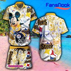 the new orleans saints mickey mouse jersey and shorts are on display at disneyland's beach