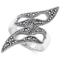 Sterling Silver Marcasite Rings | Marcasite Rings - 70% Below Retail – Page 2 Silver Ring Designs, Wholesale Silver Jewelry, Marcasite Ring, Sterling Silver Marcasite, Silver Jewels, Silver Feather, Sterling Silver Flowers, Sterling Silver Charm, Silver Diamonds