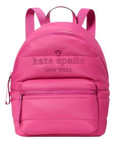 Kate Spade New York Ella Large Backpack Kate Spade Leather Backpack, Kate Spade Backpack, Novelty Purses, Embroidered Backpack, Kate Spade Style, Kate Spade Outlet, Red Backpack, Logo Pink, Brown Leather Backpack