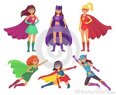 four girls dressed as superheros - people characters