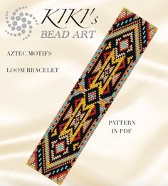 the bead art pattern book features an image of a bracelet with beads on it