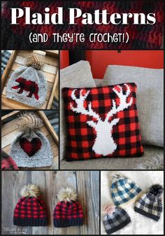 crochet patterns for hats, mittens and scarves are featured in the book plaid patterns and they're crochet