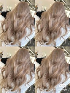 Silk Caramel Blonde, Smoky Beige Hair, Light Ash Hair, Korean Hair Color Trend 2023, Milky Tea Hair Color, Cool Dirty Blonde Hair, Milk Blonde Hair, Milk Tea Ash Hair Color, Light Beige Brown Hair