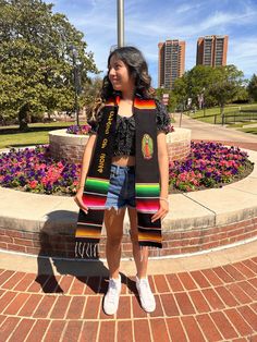 Looking for the perfect stole to represent your pride and heritage at graduation? Look no further, this beautiful sarape stole features Class of 2024 embroidered down one side and la Virgen on the other.   Order early to beat the graduation season rush.  As pictured orders will ship same or next business day.  If you are wanting customization added to the bottom 2 squares be sure to select the customization option.  Please note if As pictured is selected CUSTOMIZATION WILL NOT BE ADDED.  Be sure Grad Stole, Mexican Graduation, Graduation Look, Graduation Sash, Graduation Stole, Graduation Cap Designs, Cap Designs, Class Of 2024, Graduation Photos