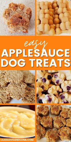 Want to make homemade dog treats? Check out our collection of 10+ easy recipes for apple dog treats. From baked to frozen dog treats, you’ll find a variety of easy homemade dog treats with applesauce. Applesauce And Peanut Butter Dog Treats, Dog Treats Without Eggs, Dog Apple Treats, No Peanut Butter Dog Treats, Banana Applesauce Dog Treats, Doggy Treats Recipe, Apple Sauce Dog Treats, No Bake Dog Treats Homemade, Recipes For Dog Treats