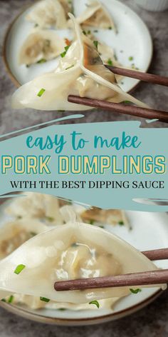 dumplings with the title easy to make pork dumplings with the best dipping sauce