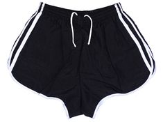 "Genuine French Army PT Sport Shorts Black with white stripes on both sides;  Unisex New/never issued genuine army surplus Manufactured 1990s and have been in storage since; made in France Composition: 100% polyamide Lightweight, elastic waist with drawstring, back pocket Classic design, true vintage, great running or football shorts, they've got that retro feel & look Available sizes: XS - 26-30\" (66-76cm) waist S - 30-32\" (76-80cm) waist M - 32-36\" (80-92cm) waist L - 34-40\" (86-100cm) waist XL - 36-42\" (92-108cm) waist XXL - 38-44\" (96-112cm) waist XXXL - 40-46\" (100-120cm) waist" Cheap Retro Sports Shorts, Army Shorts, Army Surplus, French Army, Sports Gym, Sport Gym, Shorts Black, Navy Stripes, Sport Shorts