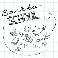 the back to school sign is drawn on a piece of paper