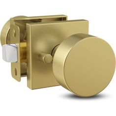 an image of a golden door handle on a white background