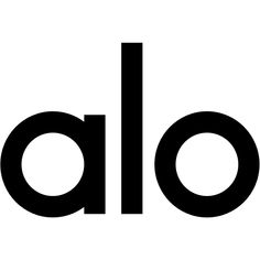 the word alo is written in black on a white background