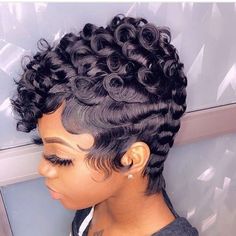 Short Quick Weave Hairstyles, 27 Piece Hairstyles, Short Quick Weave, Hype Hair, Sassy Haircuts, Black Curls