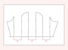 the front and back side of a sewing pattern, with measurements for each stitcher