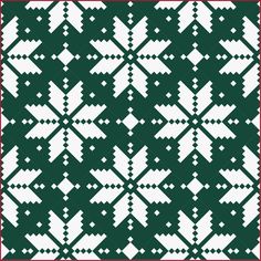 a green and white pattern with red border