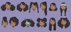 Problem Drawing, Hairstyles Drawing, Hair Sketch, Model Sheet, Black Anime Characters, Black Cartoon, Arte Inspo, Reference Poses, Cartoon Character Design