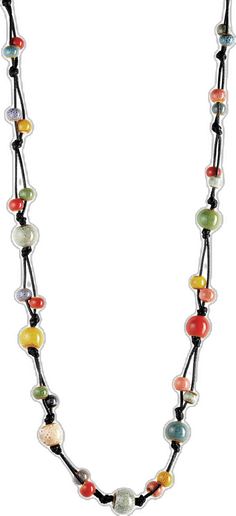 Bohemian Multicolor Beaded Necklace With Adjustable Length, Bohemian Multicolor Adjustable Necklace, Casual Multicolor Jewelry With Adjustable Cord, Casual Multicolor Jewelry With Adjustable Length, Casual Multicolor Adjustable Cord Jewelry, Casual Adjustable Beaded Necklace With Large Beads, Multicolor Adjustable Necklace For Beach, Colorful Adjustable Necklaces With Wooden Beads, Casual Adjustable Large Beads Necklace