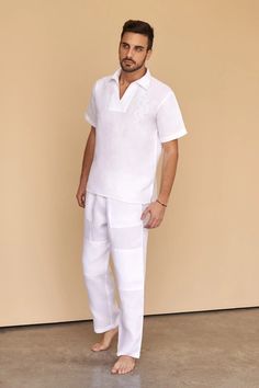 Linen Outfits For Men, Linen Outfit Men, All White Outfit Ideas, White Linen Outfit, White Outfit Ideas, Meditation Outfit, Boho Men, White Linen Shirt, Fashion Boy