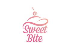 the sweet bite logo is shown in pink