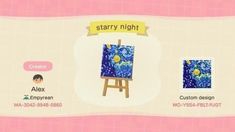 an animal crossing character is depicted in this screenshot from the game, starr night