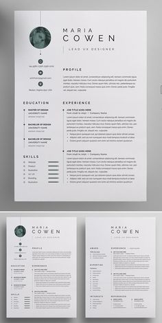 two resume templates, one in white and the other in black