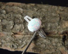 Black Opal Engagement Ring, Sterling Silver Opal Ring, October Birthstone Ring, October Birthstone Rings, Silver Opal Ring, White Opal Ring, Ring Opal, Engagement Rings Opal