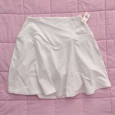 Super Cute Crossover Tennis Skirt/Skort From Aerie New With Tags! Has A Small Pocket In The Waist That Pretty Seamless Super Soft Butter Like Material White High Waist Swim Skirt For Spring, Casual White Tennis Skirt For The Beach, Casual Swim Skirt For Spring, Casual Solid Color Swim Skirt For Spring, Casual White Mini Swim Skirt, Casual Flowy Short Swim Skirt, Casual White Lined Swim Skirt, Pink Tennis Skirt, Pink Tennis