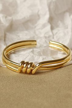 Electroplating Jewelry, Spiral Bracelet, Simple Bangle, Open Cuff Bracelet, Light Weight Jewelry, Bracelet Knots, Gold Plated Bangles, Brass Bracelet, Gold Bracelet Cuff