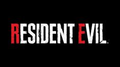 the resident evil logo is shown in red and white on a black background, with an inscription