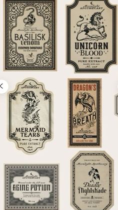 Apothecary Potion Labels, Potion Bottles Harry Potter, Harry Potter Potions Printables, Potion Book Aesthetic, Witch Potion Labels, Witchy Scrapbook Printables, Hogwarts Scrapbook Ideas, Harry Potter Bottle Art, Harry Potter Potions Aesthetic