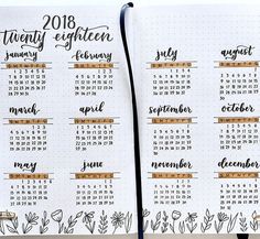 Future Log Ideas, Bullet Journal Calendrier, Log Ideas, Future Log, Yearly Overview, Bullet Journal 2020, Bullet Journal 2019