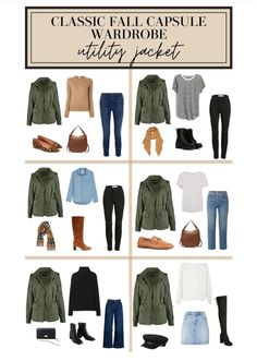 Utility Jacket Outfit, Capsule Wardrobe Casual, Sustainable Wardrobe, Look Boho Chic, Fashion Capsule Wardrobe, Spring Capsule, Spring Capsule Wardrobe, Capsule Outfits, Fall Capsule Wardrobe