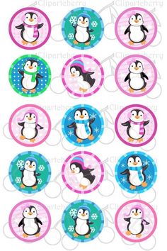 penguin party cupcake toppers for birthdays and baby's first birthday parties