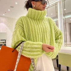 Pull Oversize, Pullover Mode, Winter Pullover, Loose Pullover, Estilo Chic, Long Sleeve Pullover Sweater, Womens Turtleneck, Vestidos Vintage, Warm Sweaters