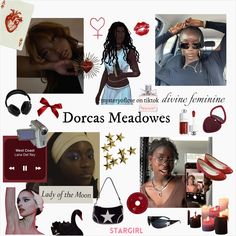 a collage of photos with the words dolces meadows on them and images of women