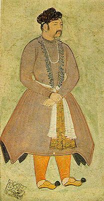 an old painting of a man in traditional clothing