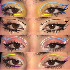 Pride Eyeliner Looks, Pride Eyeliner, Crazy Eyeliner, Ball Makeup