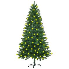 a small christmas tree with yellow lights on it