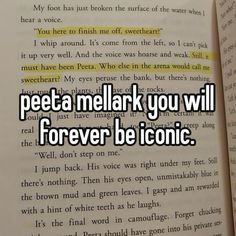 an open book with the words peet - a melak you will forever be iconic