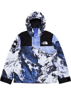 Shop blue & white Supreme Supreme x The North Face mountain print parka with Express Delivery - Farfetch North Face Mountain, Supreme Clothing, Rare Sneakers, Parka Style, Mountain Print, Stadium Goods, Jacket Design, Sports Jacket, Retro Outfits