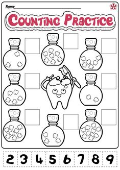 counting practice sheet for kids to practice counting