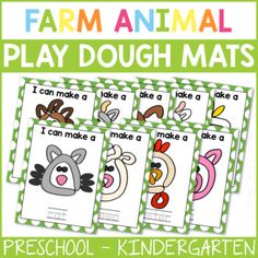 farm animal play dough mats for preschool