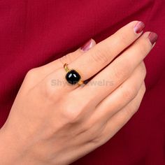 Black Onyx ring, Gold ring, Cushion Gemstone ring, Black Gemstone ring, Stackable ring, Gift for her, Gold ring, Stacking ring Dimension :- JEWELRY CATEGORY:- HANDMADE RING STONE NAME:- -Onyx STONE SHAPE:-cushion METAL: - STERLING SILVER RING SIZE:- ALL SIZES AVAILABLE PURTY:- 925 Shipping:- All the parcels will be shipped with in 1-2 days of purchase... Payment:- We accept payment through PAYPAL only.... I make every effort to picture each item as realistic as I can but colors can be slightly d Onyx Gemstone Open Ring Jewelry, Elegant Adjustable Ring With Stone Setting, Adjustable Open Ring With Stones, Black Birthstone Ring Gift, Black Birthstone Rings, Black Round Rings With Bezel Setting, Black Round Ring With Bezel Setting, Adjustable Gold Onyx Ring, Onyx Gemstone Ring Jewelry