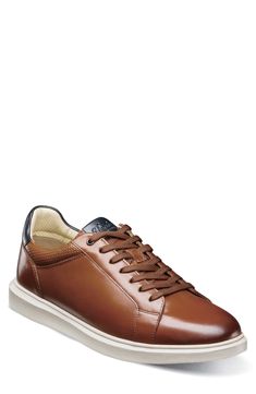 A rich leather upper and low-profile design distinguish a versatile sneaker grounded by a cushioned footbed and flexible rubber sole. Lace-up style Cushioned footbed Leather upper/textile lining/rubber sole Imported Nordstrom Women, Sneaker Men, Ted Baker London, Profile Design, Shoe Shop, Mens Shoes Sneakers, Casual Sneakers, Low Profile, Cognac