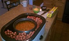 the food is prepared and ready to be cooked in the oven on the counter top