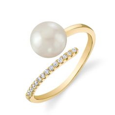 Pearl Rings With Brilliant Cut, Akoya Pearl Ring, Pearl Rings, White Pearl Necklace, Akoya Pearls, Pearl Diamond, Pearl Stud Earrings, Pearl Color, Pearl Size