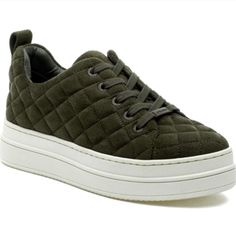 J/Slides Nyc Nona Quilted Platform Sneaker (Women) Size 7 Color: Khaki Faux Suede. New With Box . .Luxurious Quilting Textures This Contemporary Sneaker Elevated By A Tall Platform. - 11/2" Platform - Lace-U Closure - Cushioned. Footbed - Round Toe With Bumper - Synthetic Upper And Lining/Rubber Sole. Combine This Item - With Any Other Product In This Store And Save On Your Purchase And Shipping. The Order Is Usually Shipped Within 24 Hours Of Purchase. Thank You!! Bundles Are Available. Luxury White-sole Platform Sneakers In Synthetic, Platform Sneaker, Color Khaki, Womens Shoes Sneakers, Faux Suede, Womens Sneakers, Rubber Sole, Slides, Shoes Sneakers