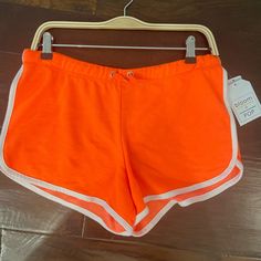 Neon Orange Shorts Size Large New With Tags Never Worn Super Comfy Trendy Orange Shorts For Loungewear, Kid Core Aesthetic, Orange Shorts, Hollister Shorts, + Core + Aesthetic, Kid Core, Tropical Island, Shorts Athletic, Neon Orange