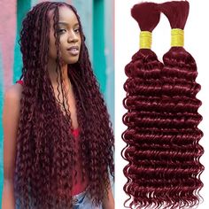 Deep Wave Bulk Human Braiding Hair, Boho Braids Wet and Wavy Brazilian Virgin Micro Braiding Hair Human Hair For Braiding, Human Braiding Hair, Boho Braids, Braiding Hair, Deep Wave, Hair Extensions, Human Hair, Braids, Human