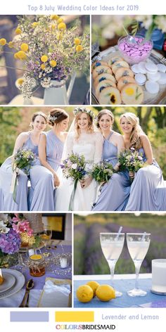 a collage of photos with flowers, lemons and other things to do for the bride